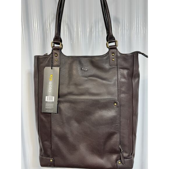 solo Other - SOLO Premium Leather 16" LaptopTote - Espresso Business Executive/Teacher Bag